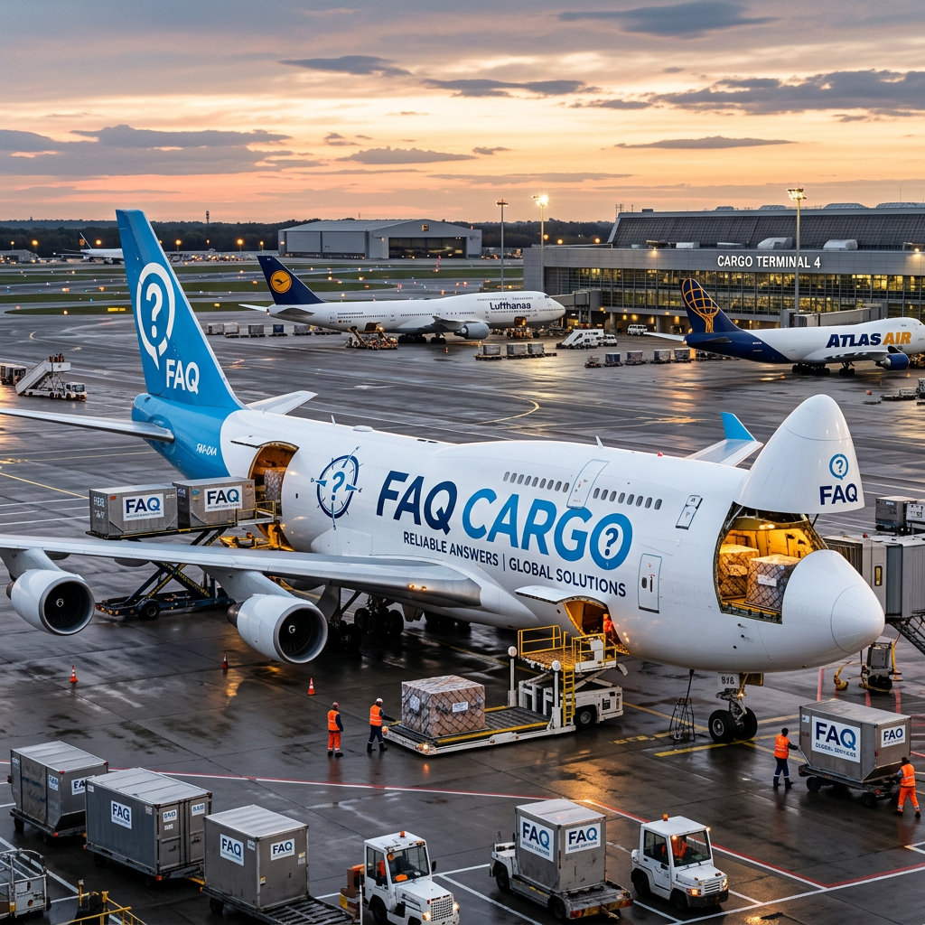 Cargo airplane representing FAQ concept
